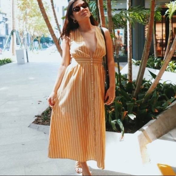 URBAN OUTFITTERS Plunging Midi Dress SZ XS - Picture 2 of 6